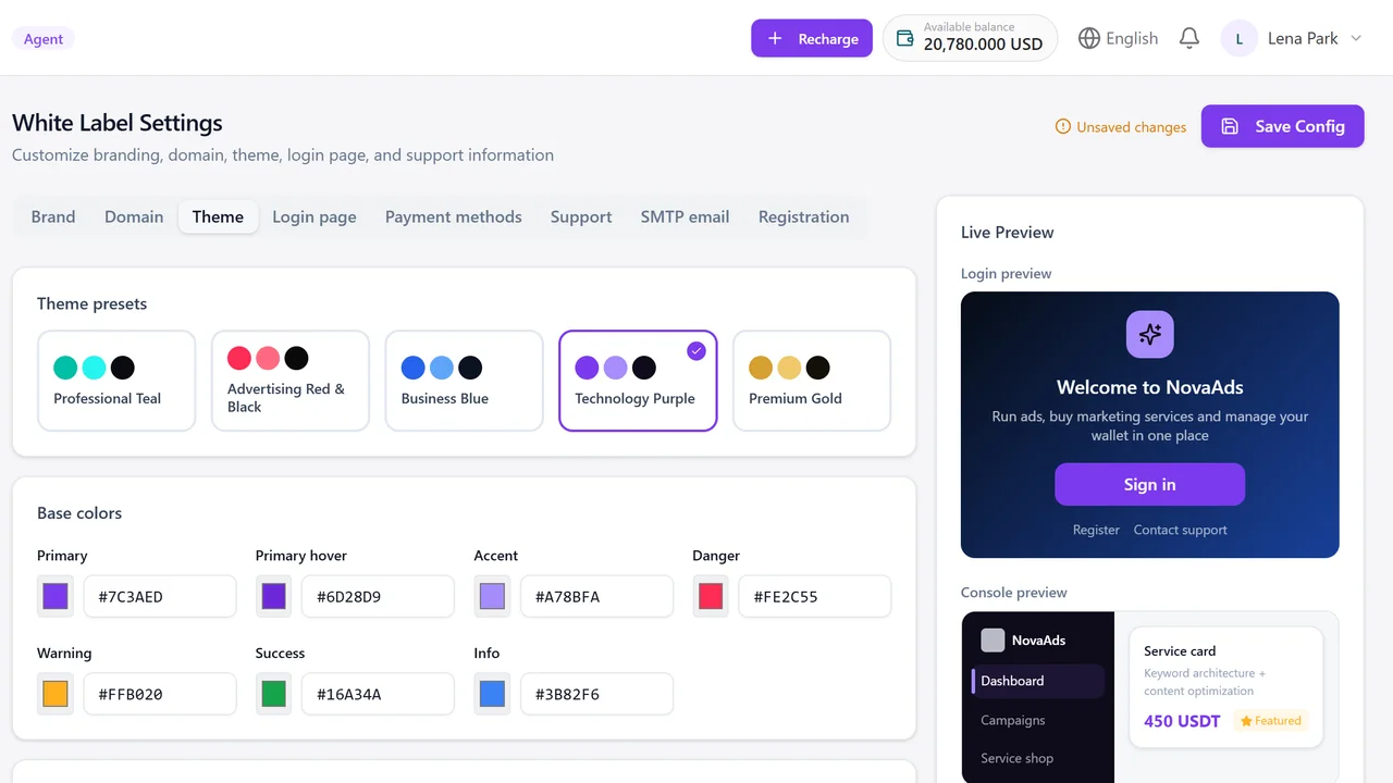 Brand colors in one click